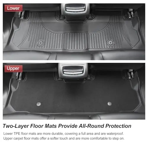 TTX LIGHTING Black & Red All-Weather Floor Mats for 2019-2026 Chevrolet Blazer
