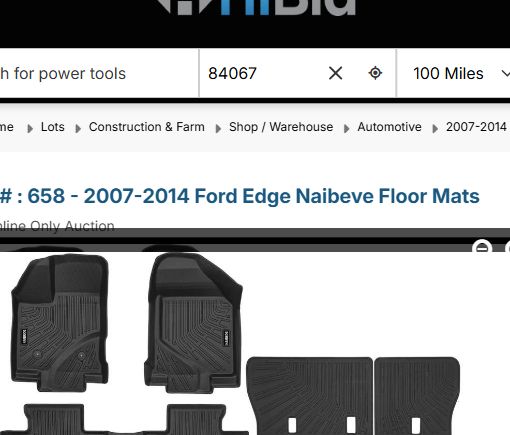 Naibeve All-Weather Floor Mats w/ Cargo & Backrest Liner for Ford Edge & Lincoln MKX