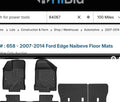 Naibeve All-Weather Floor Mats w/ Cargo & Backrest Liner for Ford Edge & Lincoln MKX