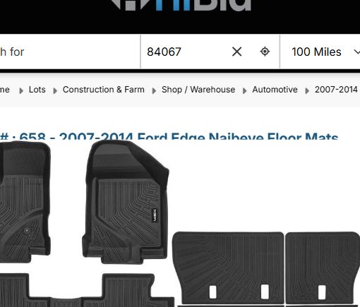 Naibeve All-Weather Floor Mats w/ Cargo & Backrest Liner for Ford Edge & Lincoln MKX