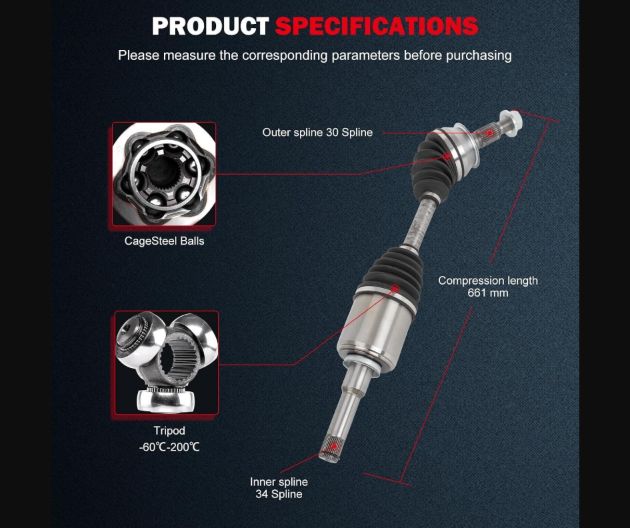 CCIYU Front Left CV Axle NCV10279 for Chevy Malibu Impala Buick